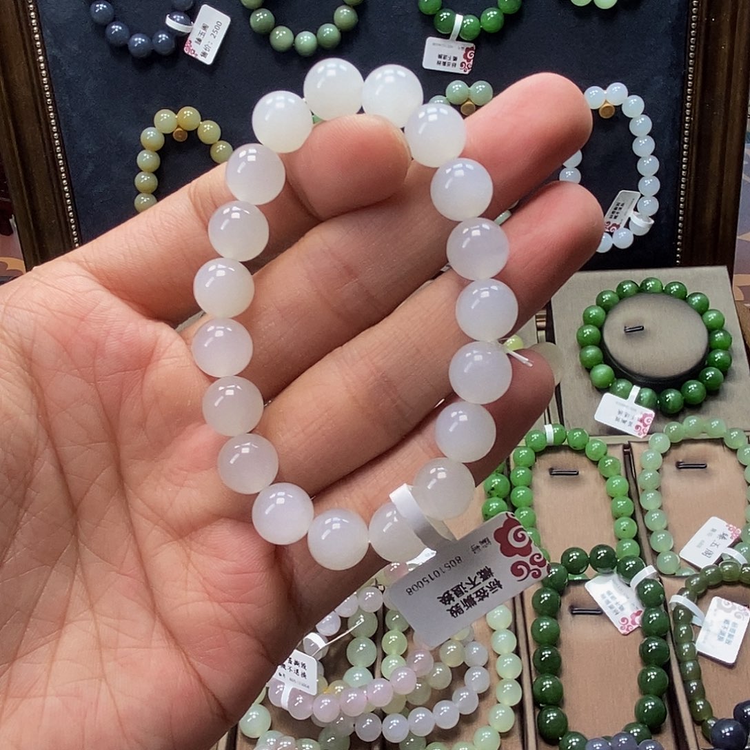 未镶嵌手串和田玉白玉10