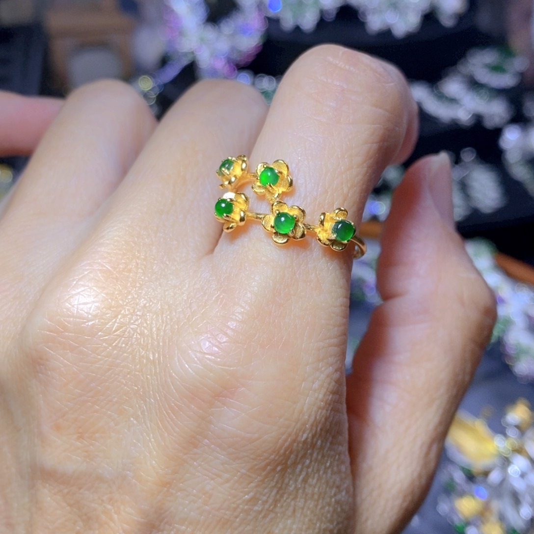 翡翠耳饰银S925镶嵌天然翡翠