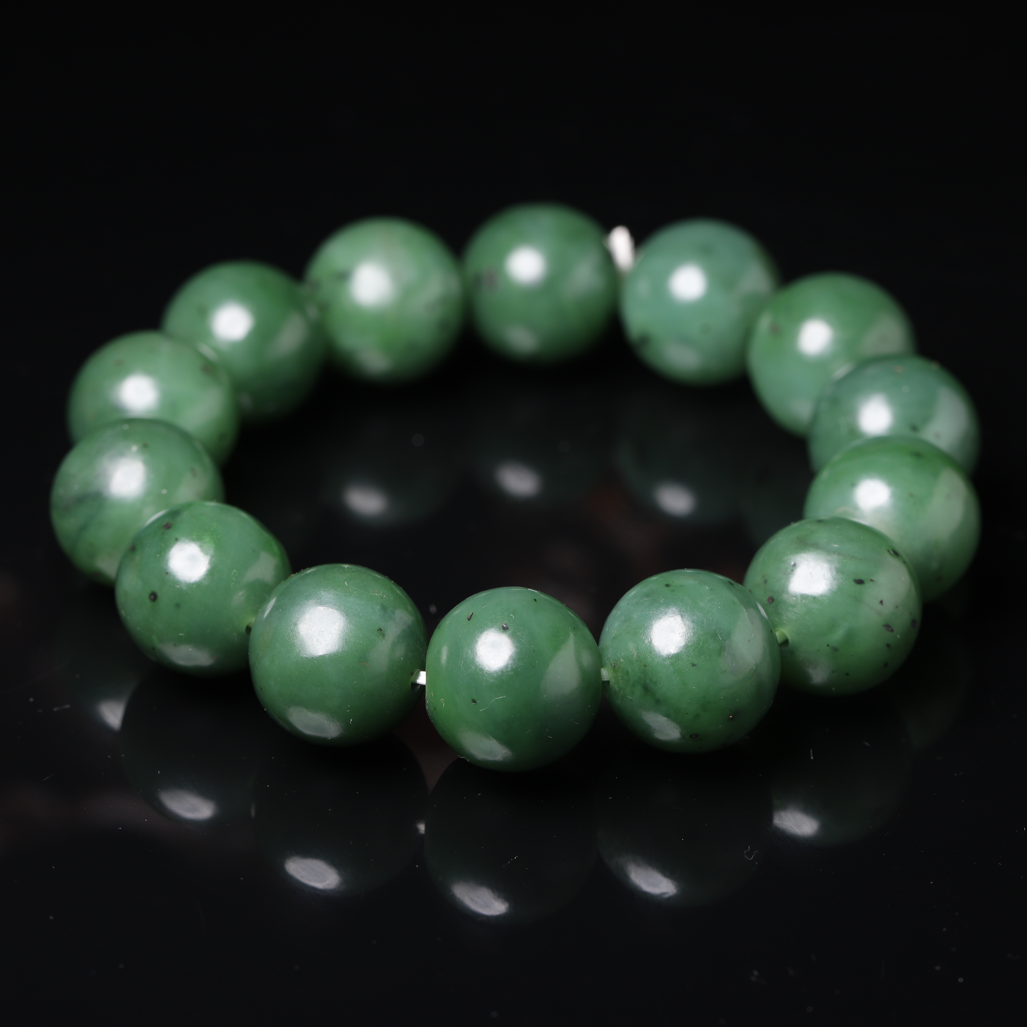 清代和田玉碧玉手串-NX