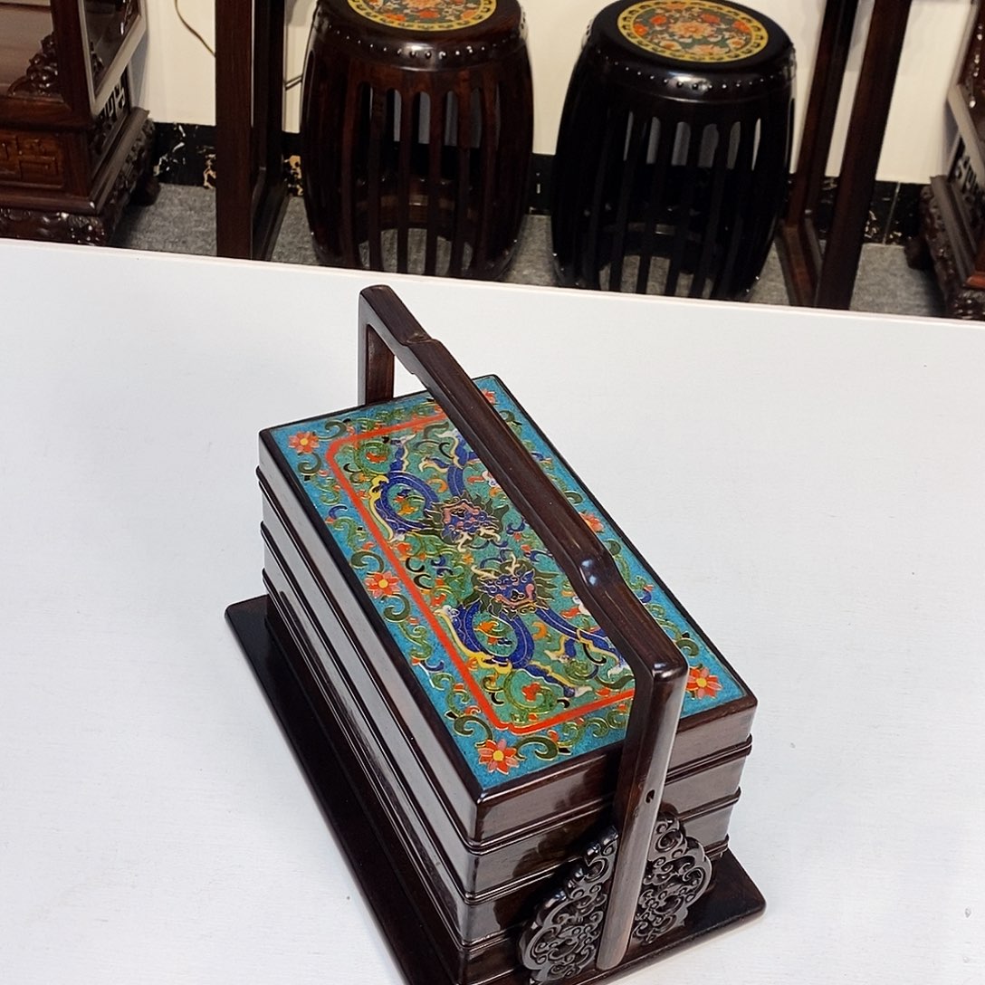 红酸枝木类成套家具大红酸枝提篮