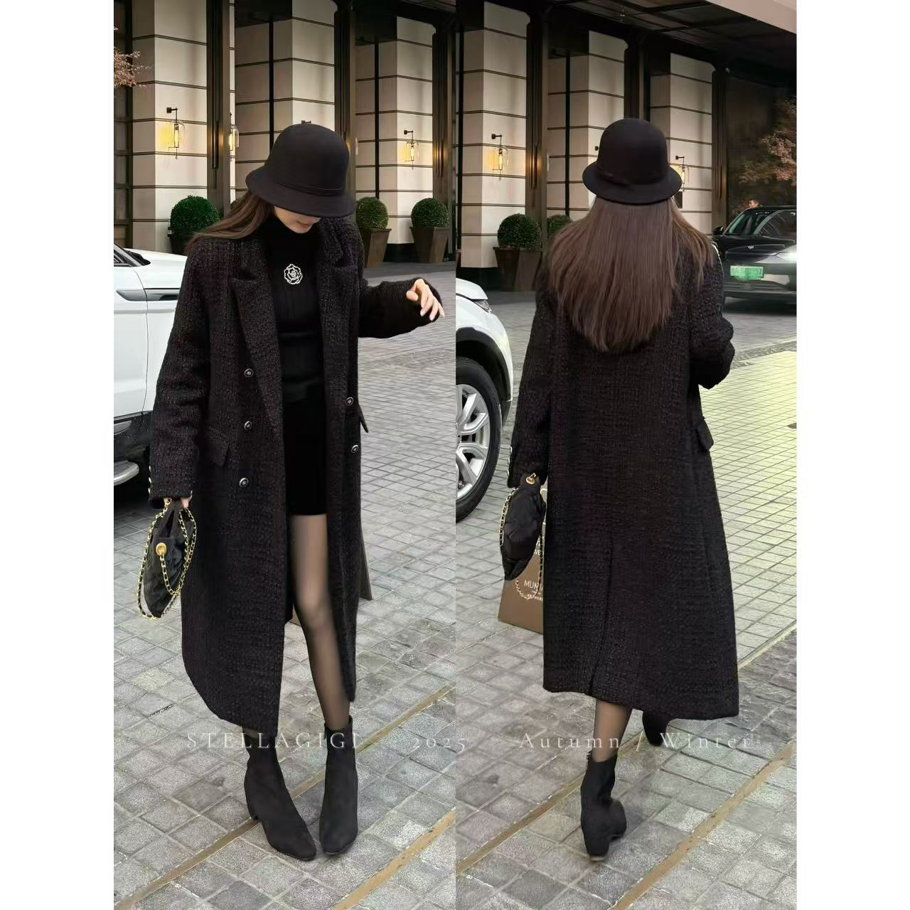 SG / 郭幂幂 AW 新品首播 名媛小香风 中长款毛呢大衣WT-20253025