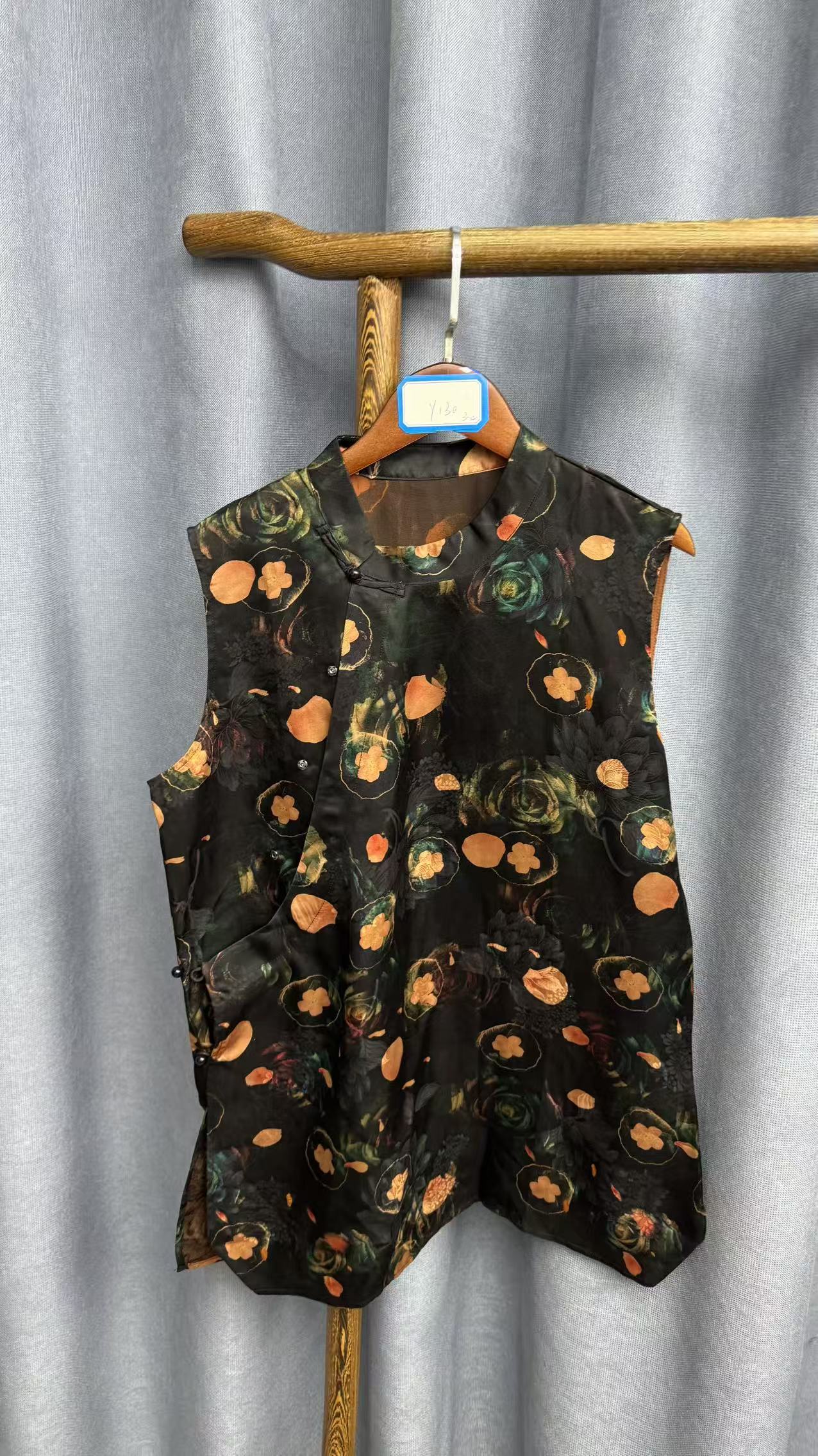 2025夏季新款时尚简约新中式桑蚕丝香云纱奥黛提花上衣女Y130