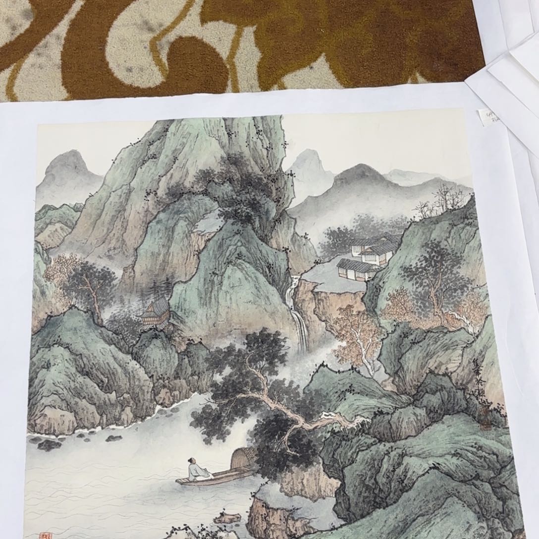 于***拿国画焦军斗方山水艺