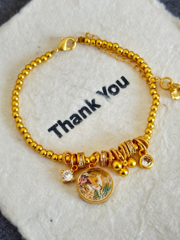 铜合金锆石手链 古法小米珠盘缠手链串珠高级气质设计精致手饰女