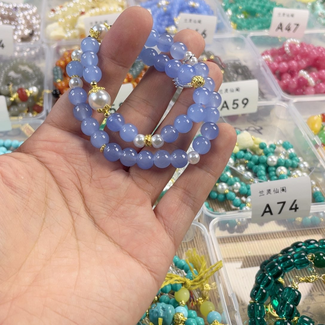 檀香紫檀（小叶紫檀）手串银S925镀金镶嵌