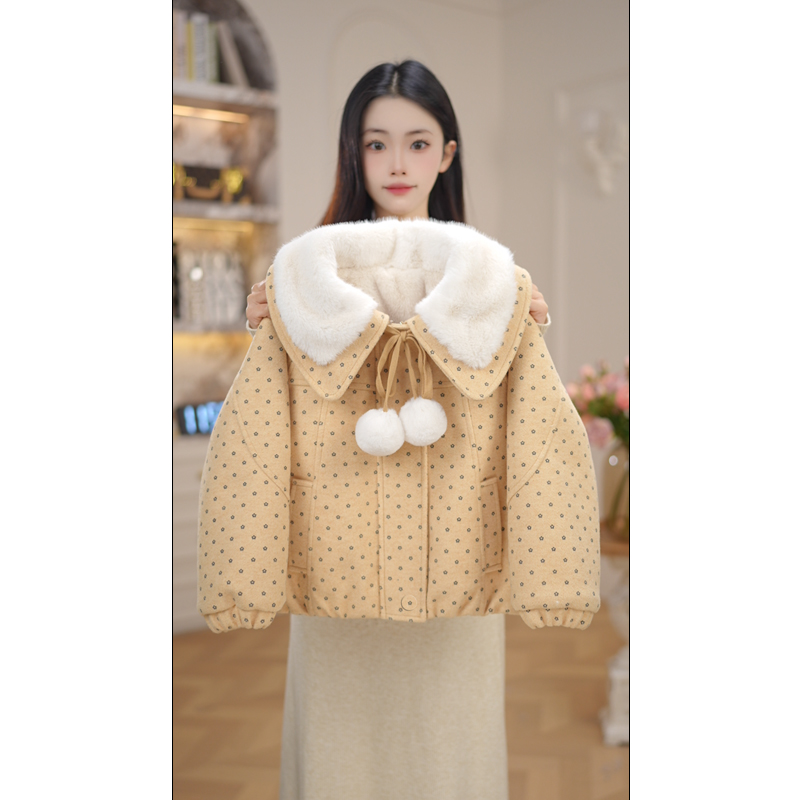 女童呢外套冬季连帽2025新款女孩加绒加厚保暖呢子衣服上衣Z8003