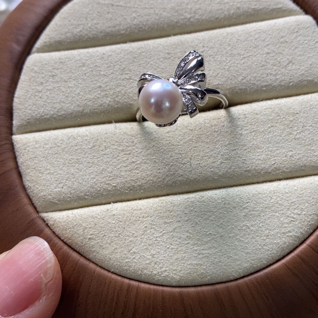 海水珍珠戒指银S925镶嵌