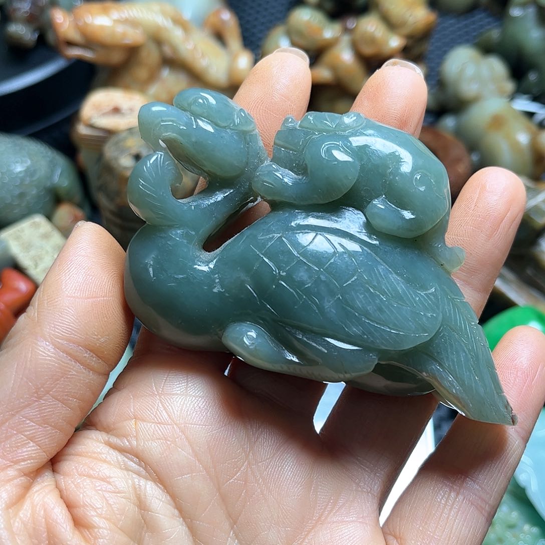 白玉菩提吊坠摆件