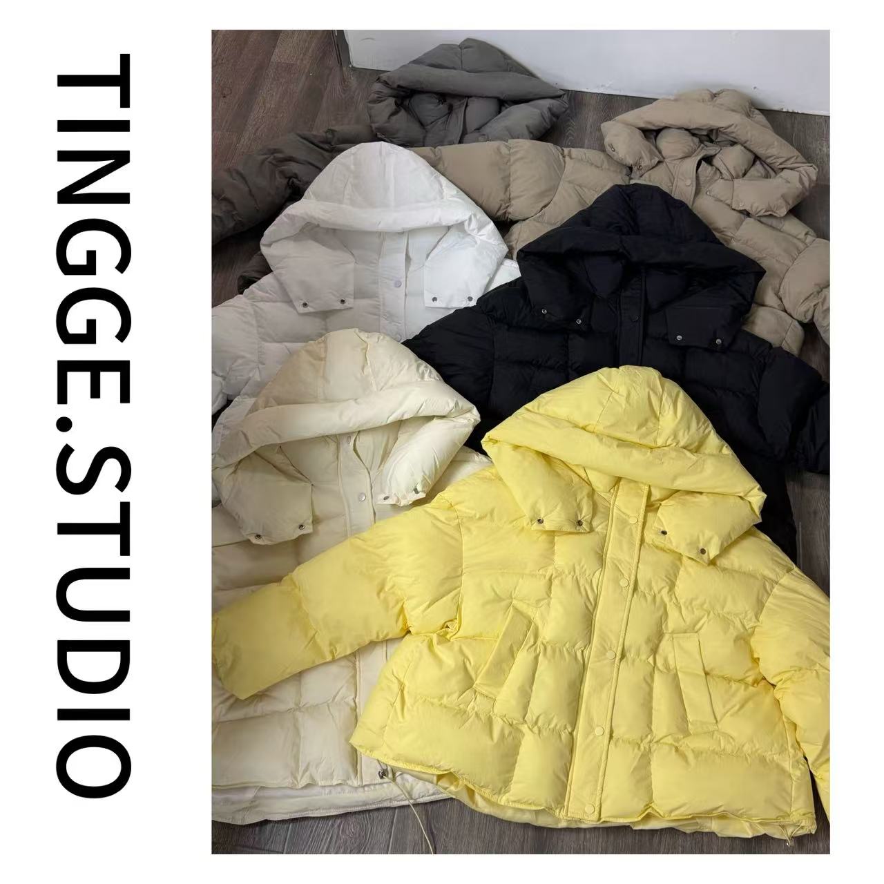 TING GE 2025冬季新款龟背设计款连帽棉服【帽子不可拆】 230165