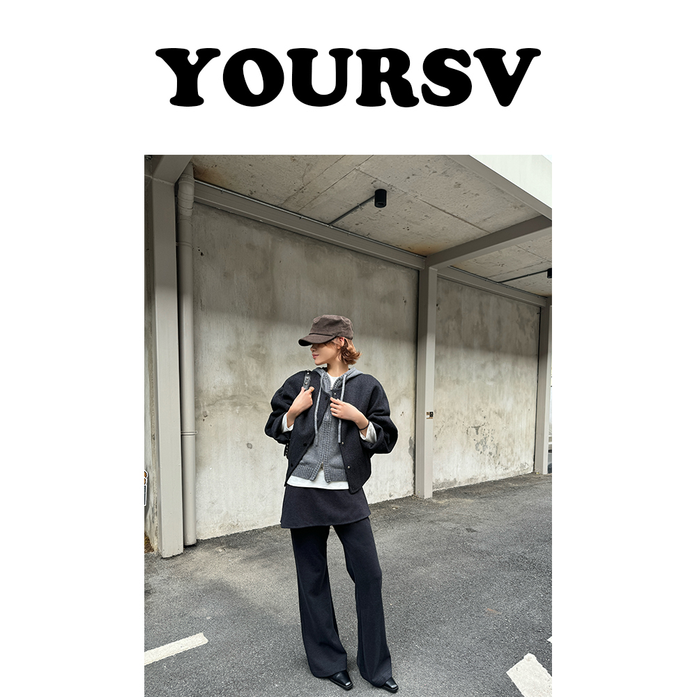 【YOURSV】「米兰剧场」冬季时尚设计师真两件羊毛外套气质风连帽上衣