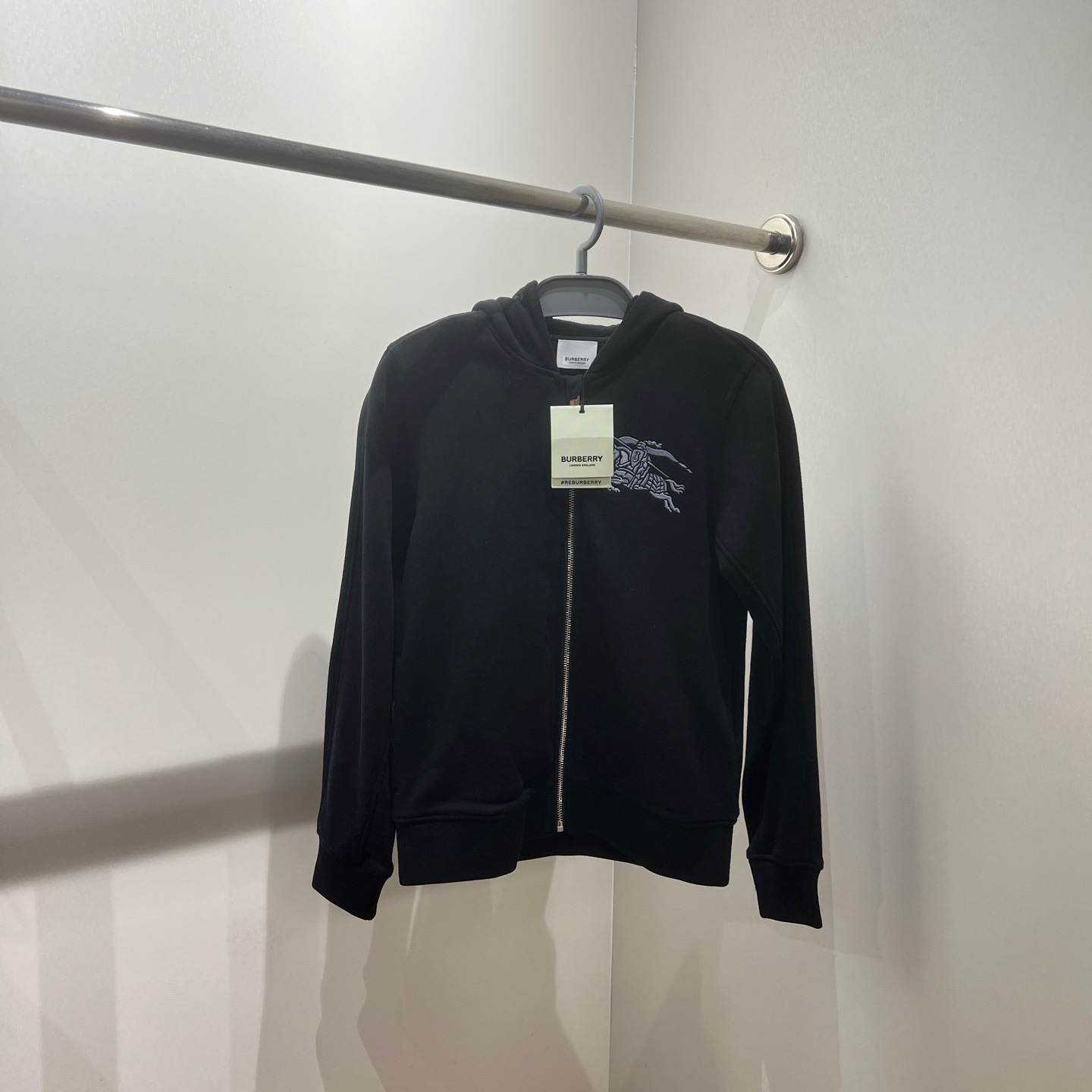 未使用 BURBERRY/博柏利 au410/图案刺绣拉链连帽外套 12Y码 棉