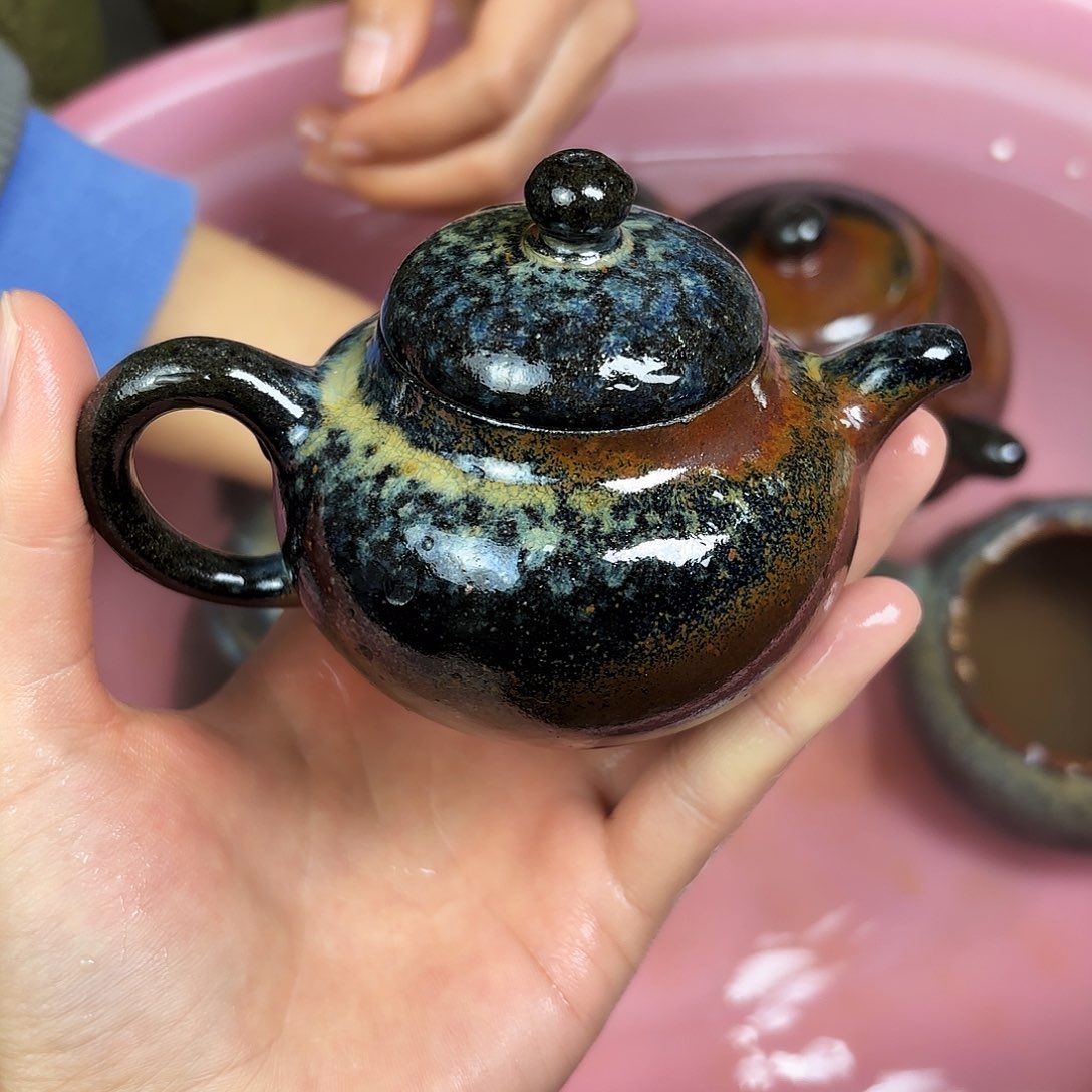 壶柴烧紫砂小莲子