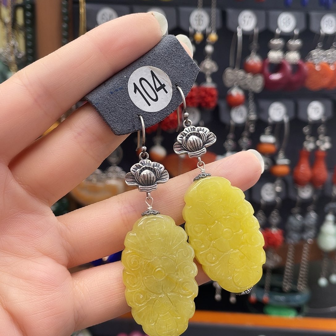 翡翠耳饰银S925镶嵌?****677ghjjhh