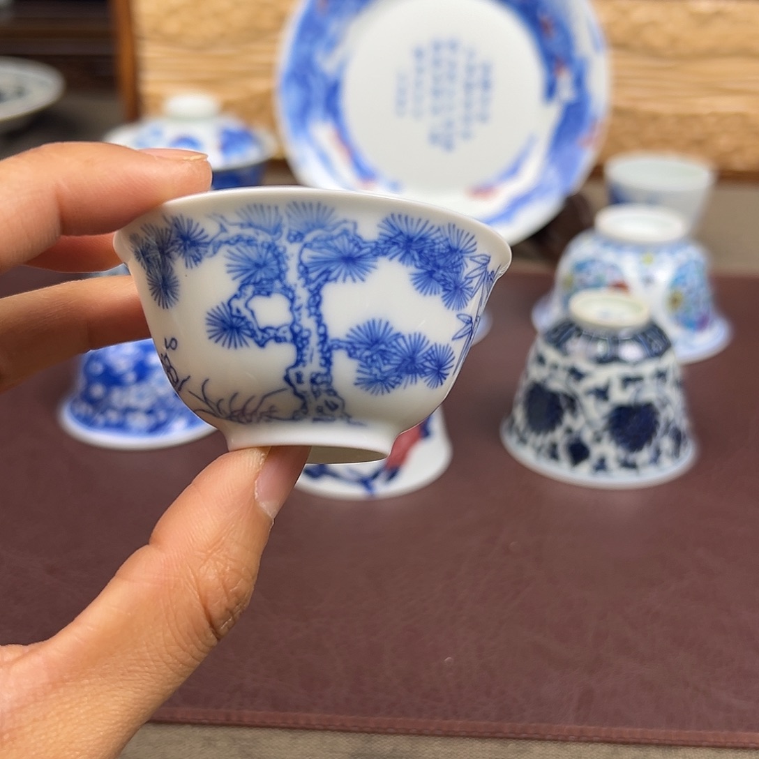 杯子景德镇松竹梅小客杯