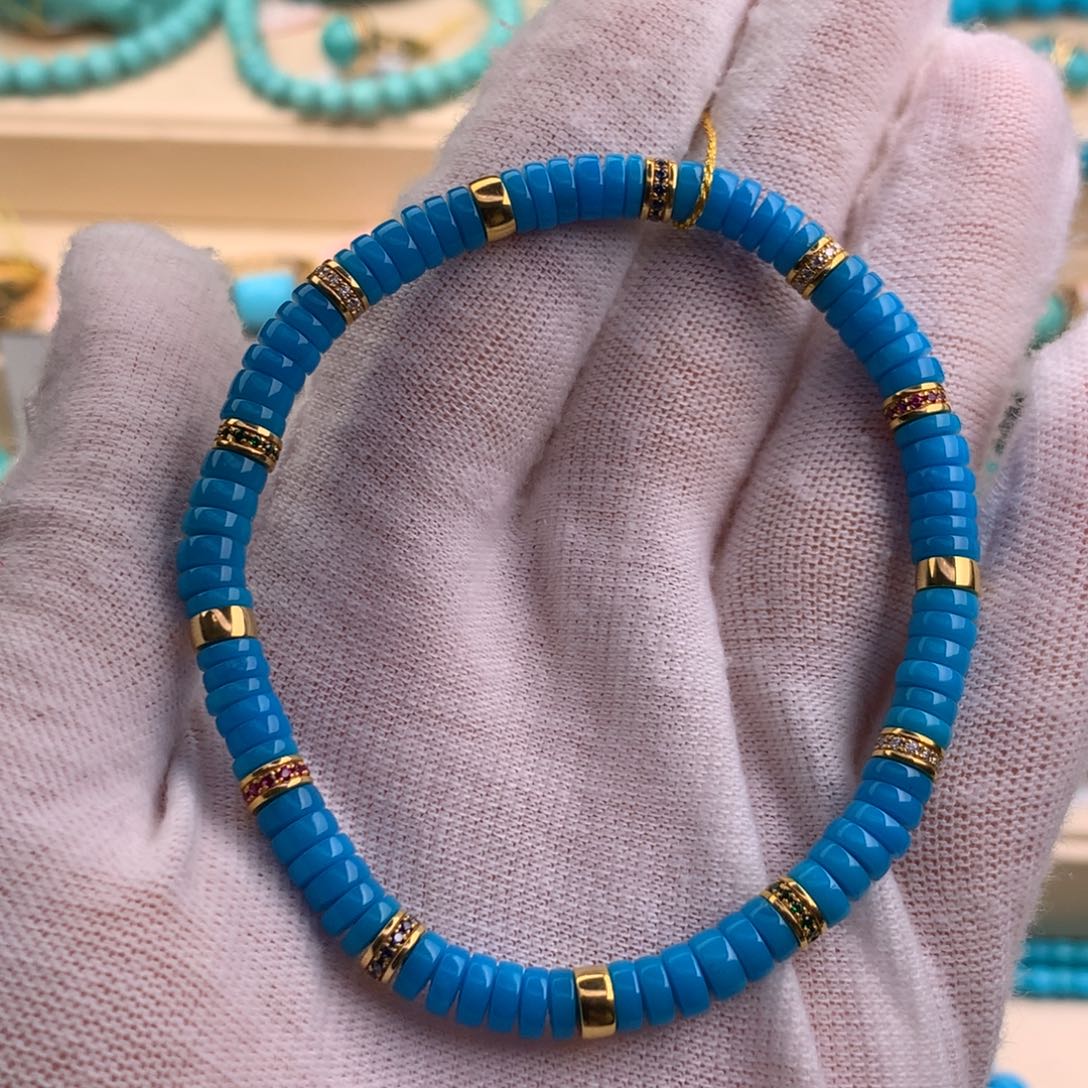 绿松石珠宝奇石18K金镶嵌