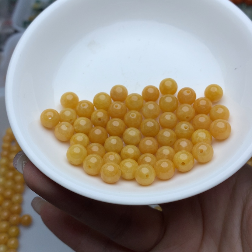 【闪购商品】翡翠手链未镶嵌卡7加冰黄13颗 手链拍2单