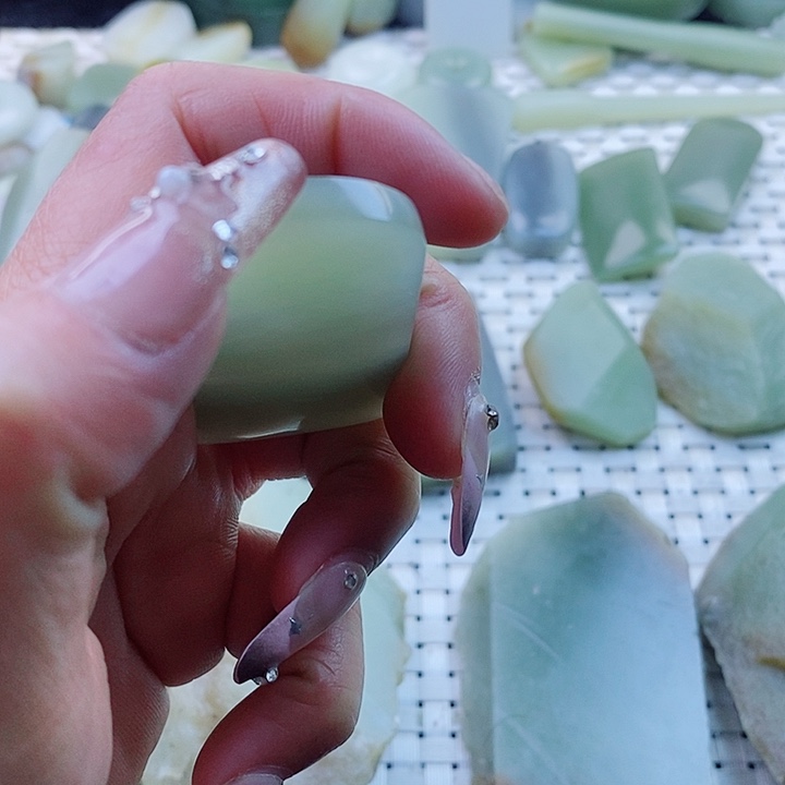 和田玉和田玉青海料未镶嵌一***@