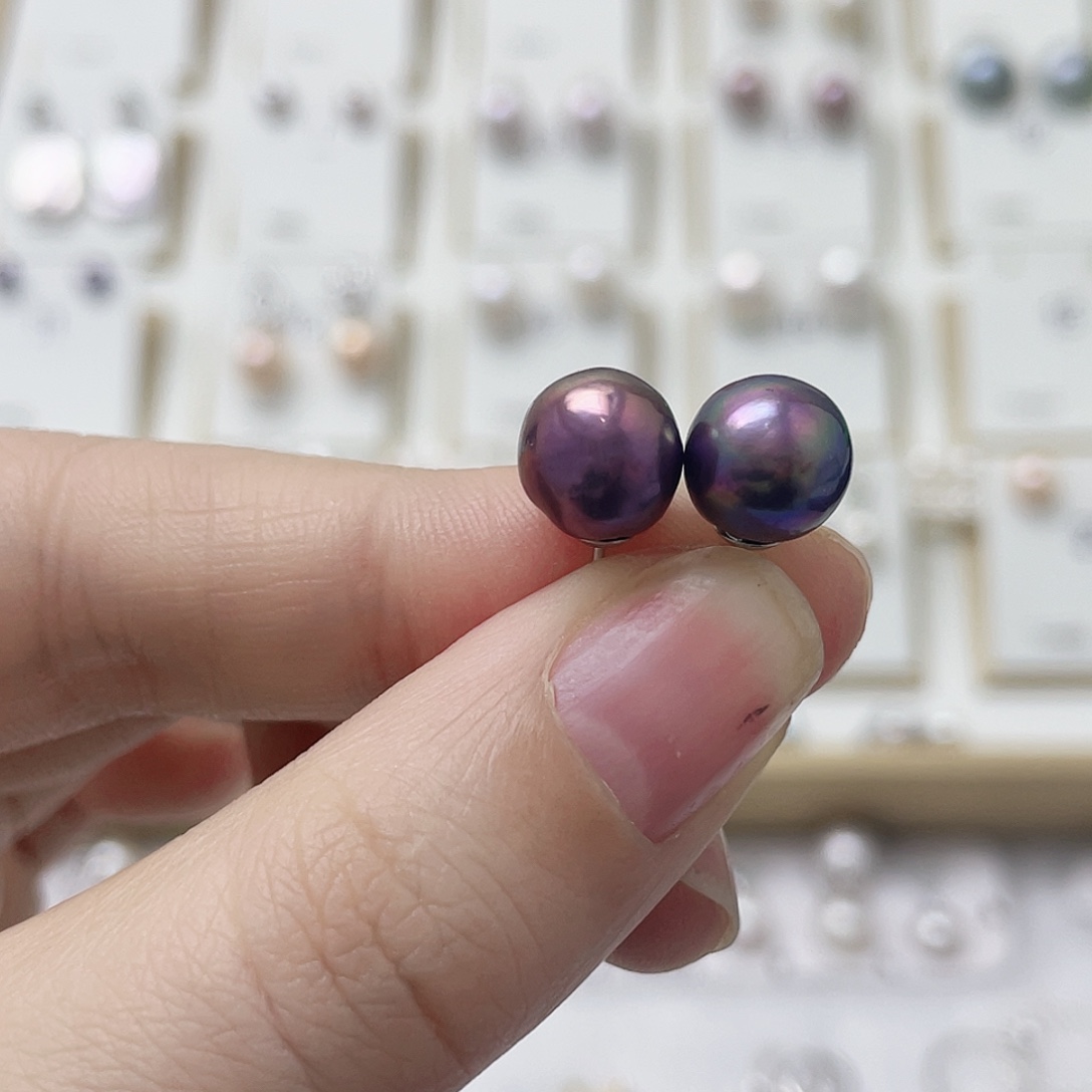 七***月耳饰淡水珍珠银S925镶嵌