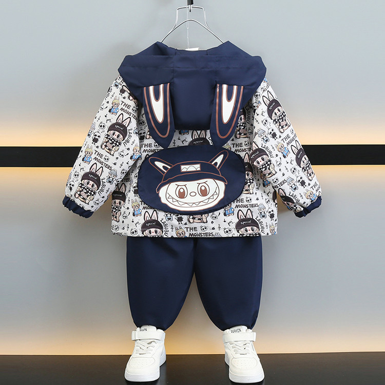 男童秋装冲锋衣套装2025新款宝宝衣服儿童外套秋季帅气男孩潮童装