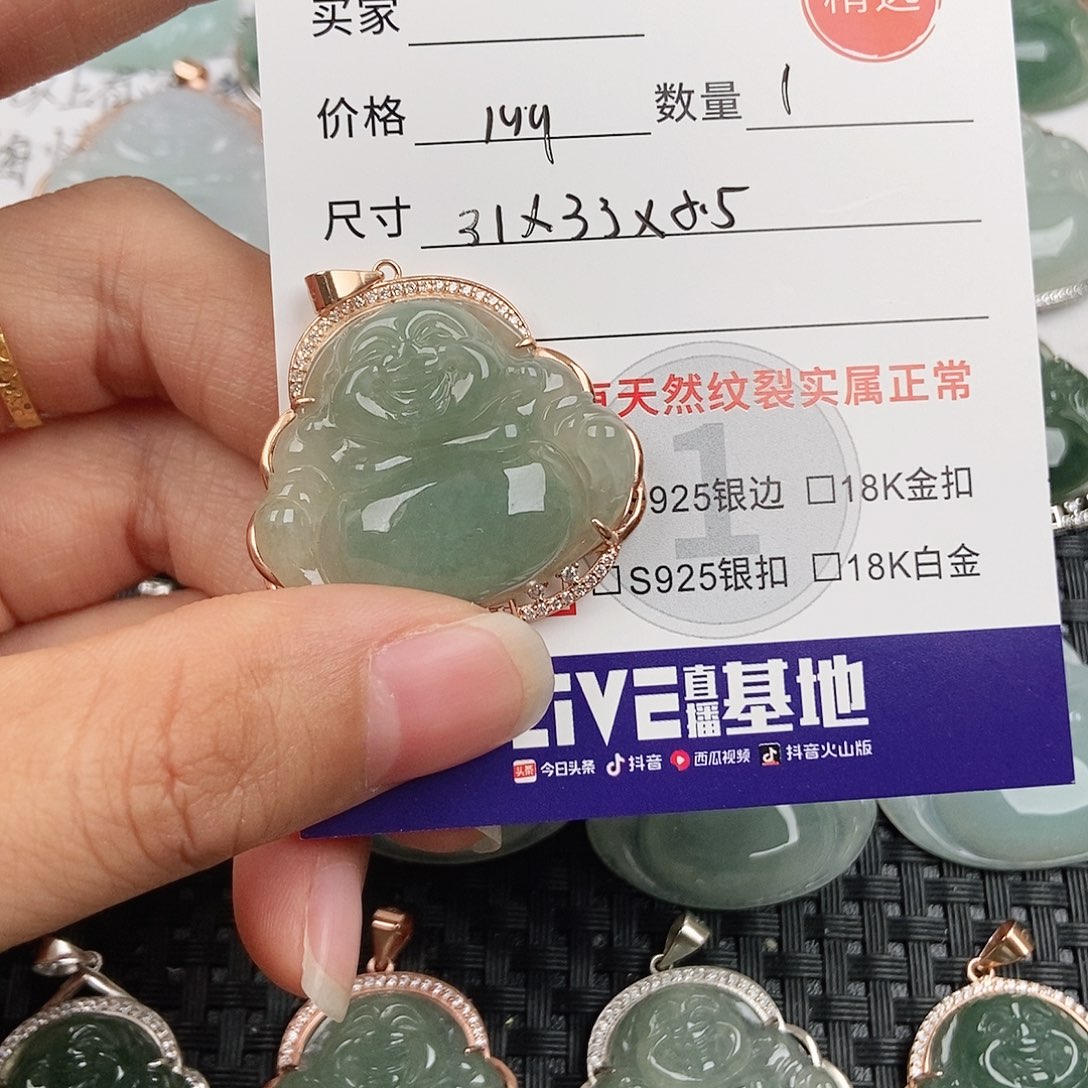 过***天翡翠银S925镶嵌颈饰