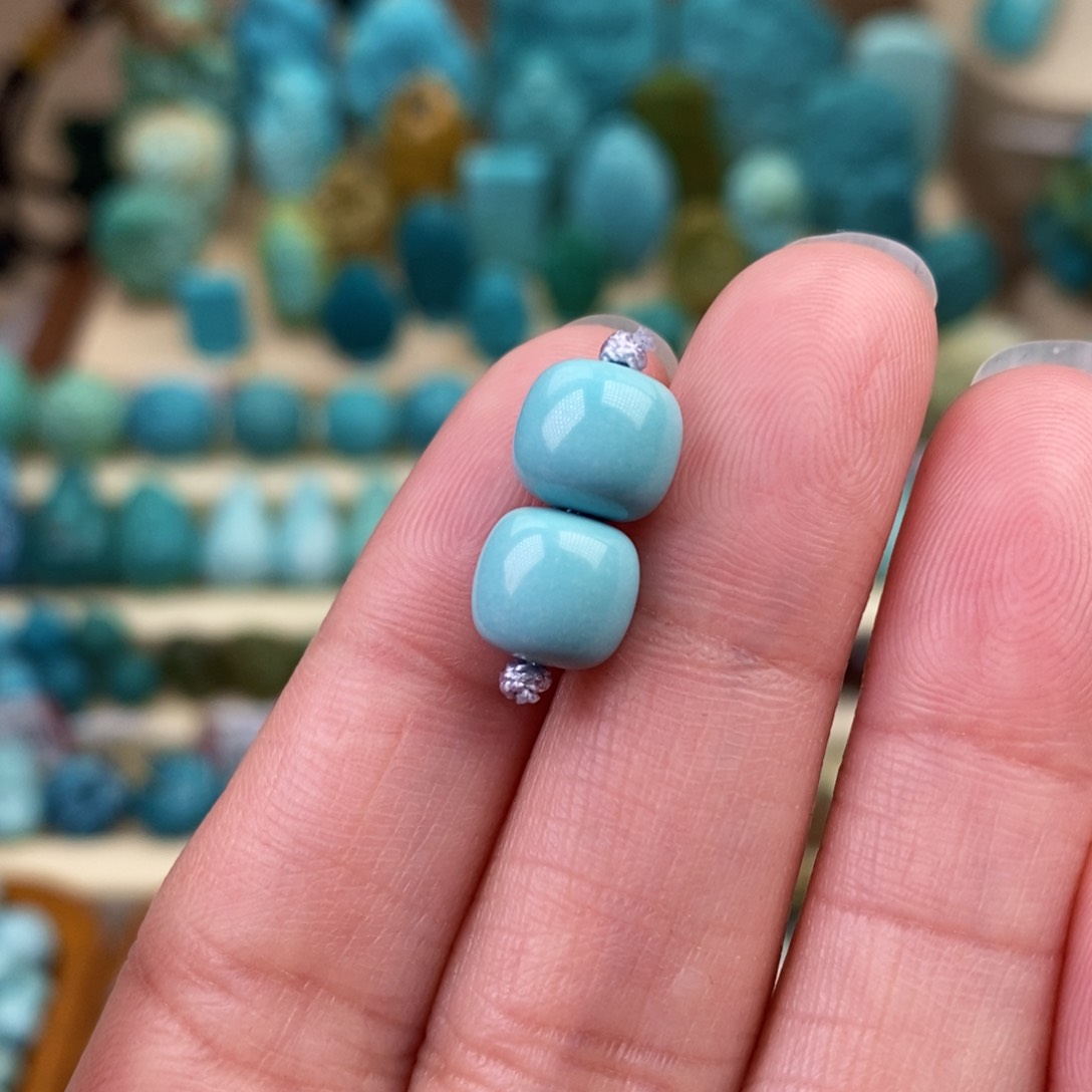 绿松石珠宝奇石未镶嵌8mm