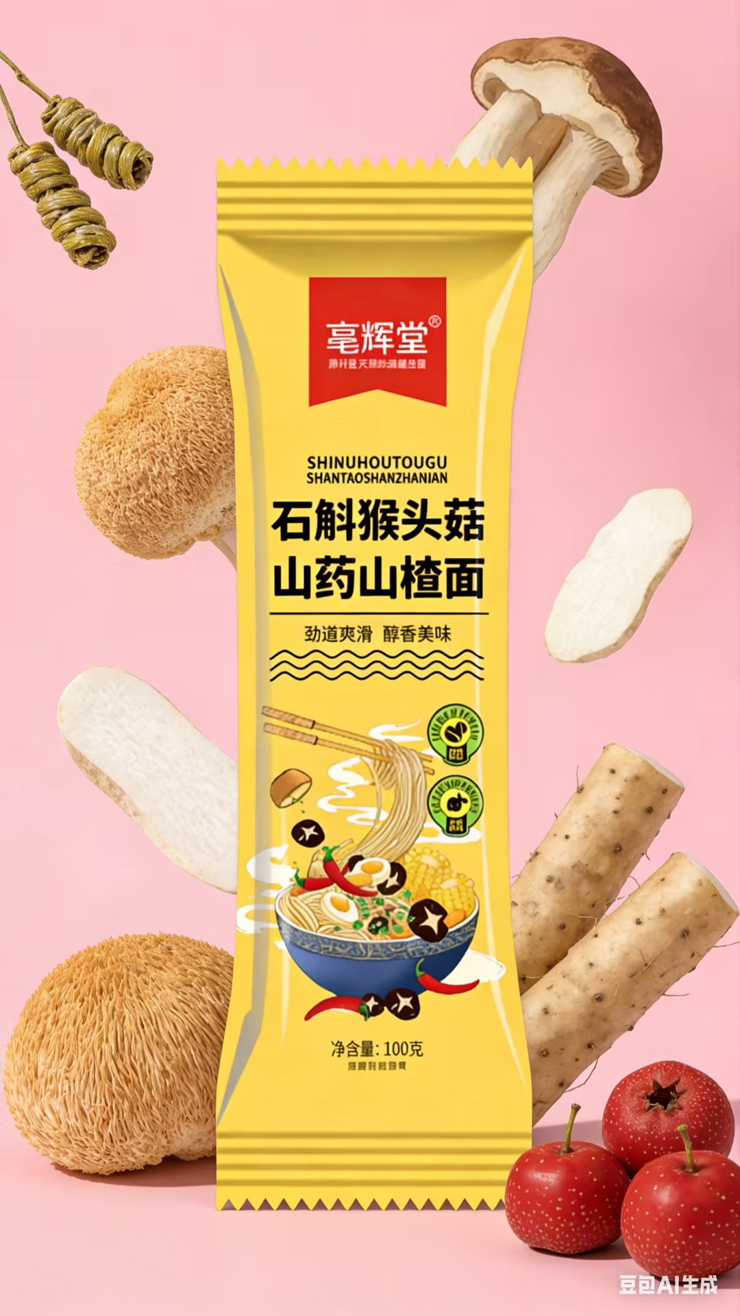 【拍十单多送两包到手12包 】石斛猴头菇山药山楂挂面面条100g