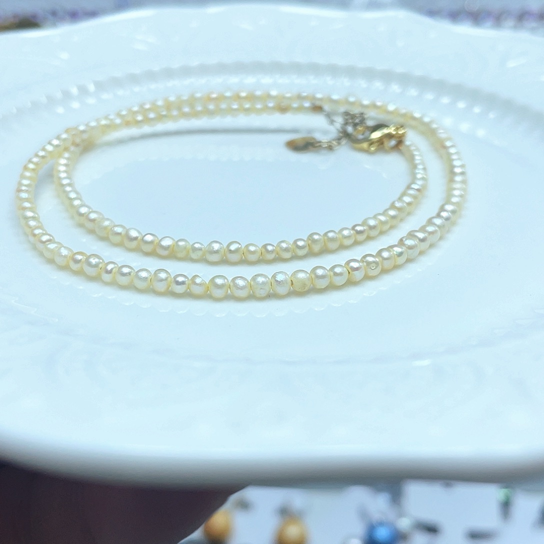 淡水珍珠颈饰银S925镶嵌