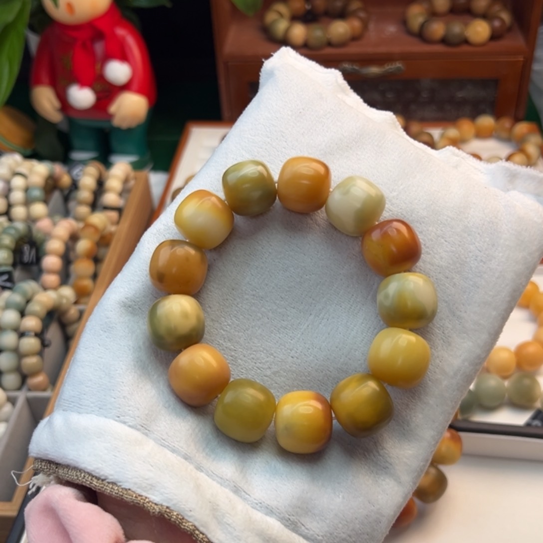 菩提根/象牙果手串卡20桶珠干磨瑕疵