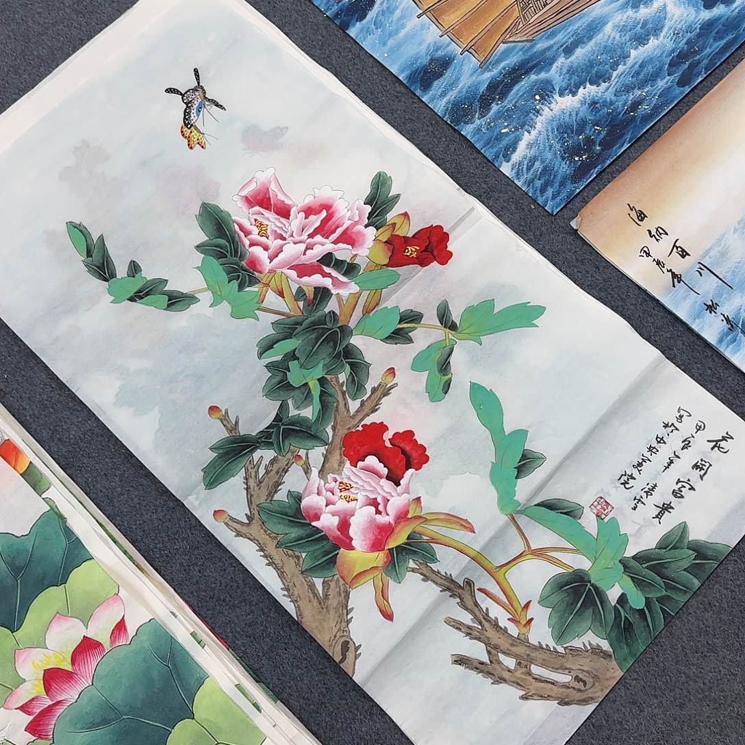 国画尺寸50X100手绘作品 
