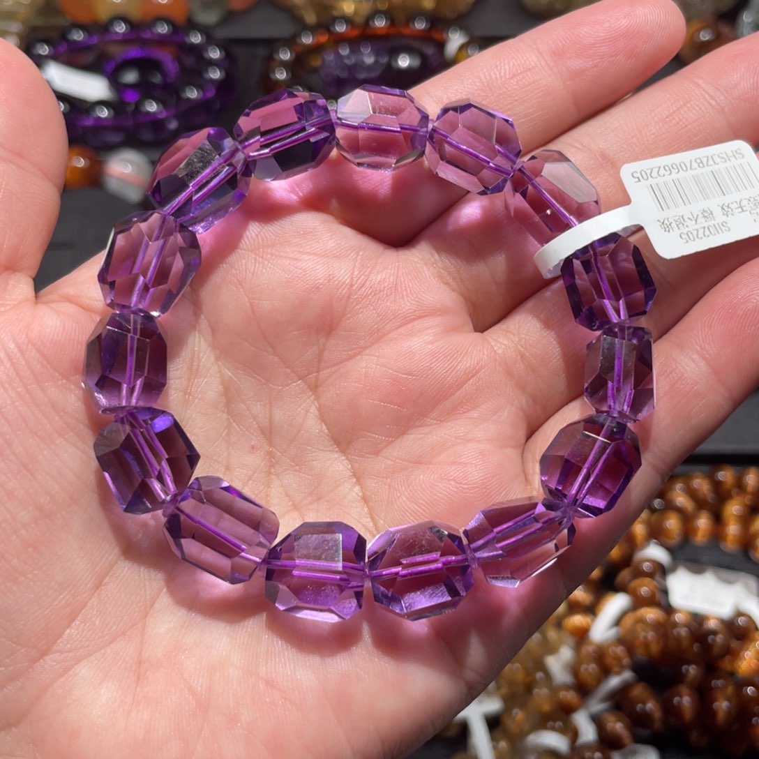 水晶手链未镶嵌紫水晶随形11mm左右