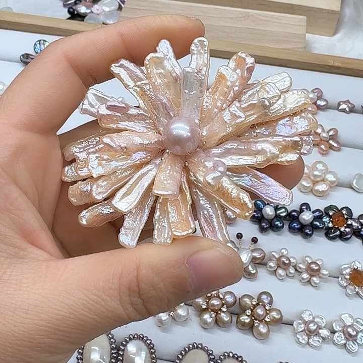 淡水珍珠珍珠银S925镶嵌莉*丝