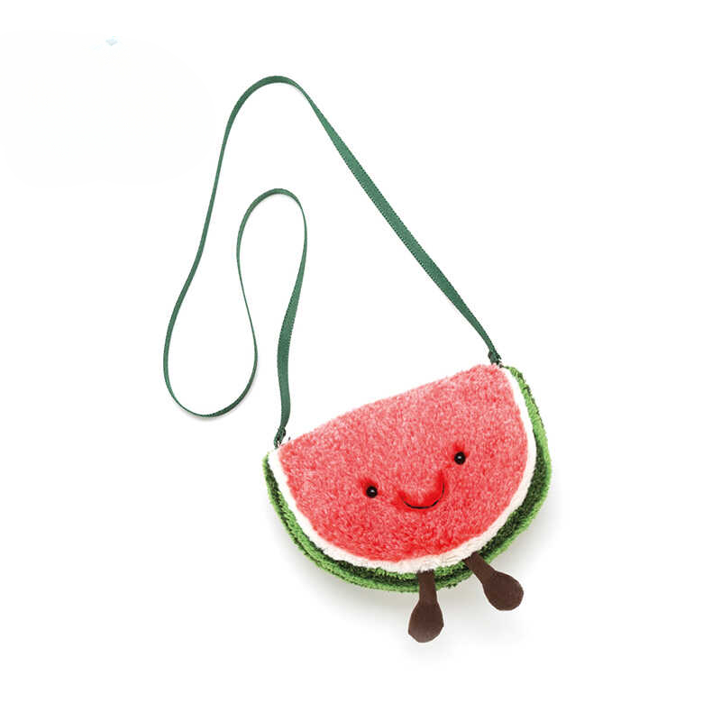 英国趣味西瓜包单肩斜挎毛绒背包个性可爱礼物送礼