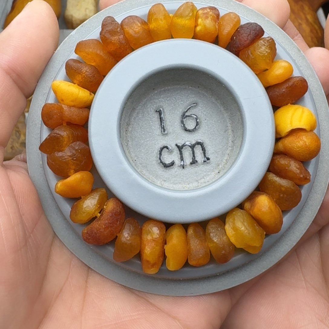 琥珀珠宝奇石未镶嵌天然蜜蜡海飘圆饼手串