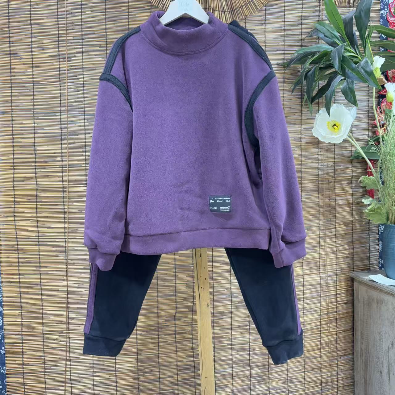 19515新款冬季加绒加厚时尚休闲套装