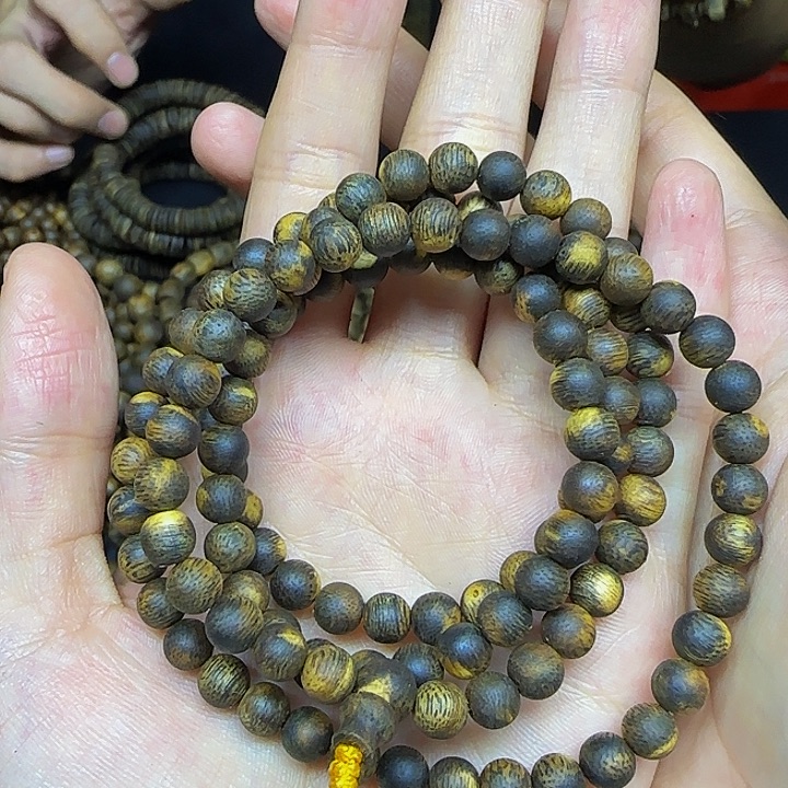 沉香手串+沉水0.6圆珠多圈16克加