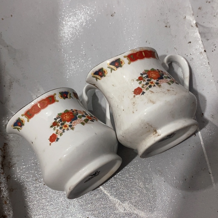 瓷片四厂强化瓷公道杯一对约300ml