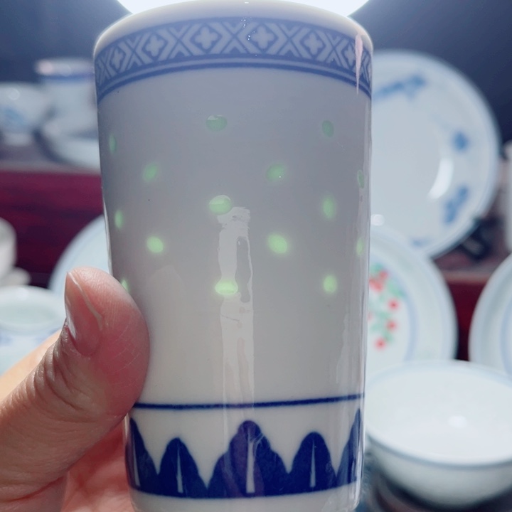 青花玲珑老玲珑可乐杯高的