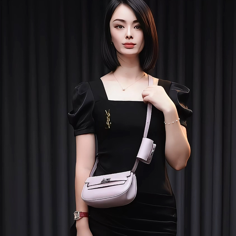 【耳机包】B真皮手机包女士斜挎单肩包2024秋季新款牛皮通勤小方包