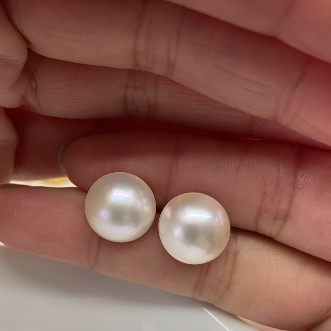 拼合珍珠（马贝珠）耳饰银S925镶嵌
