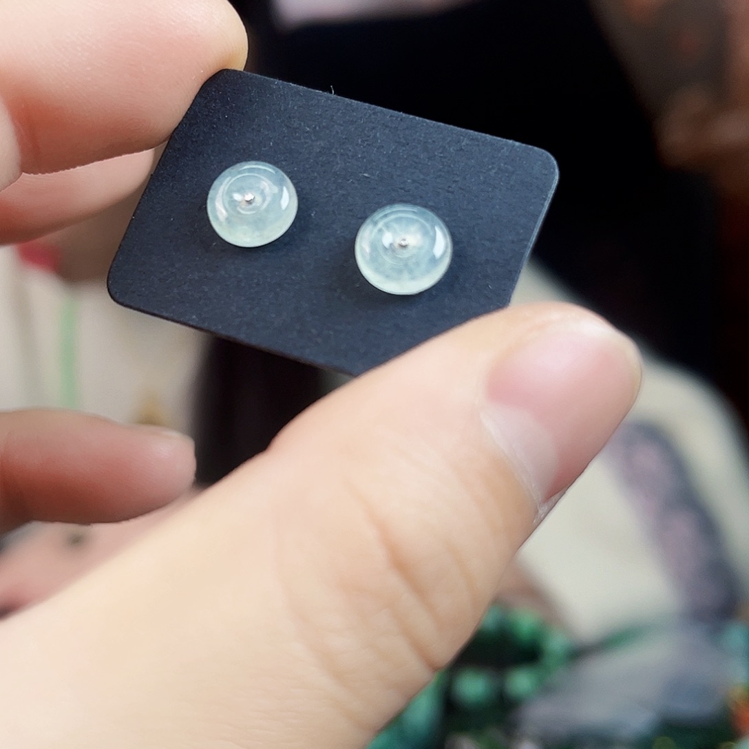 翡翠颈饰银S925镶嵌耳饰