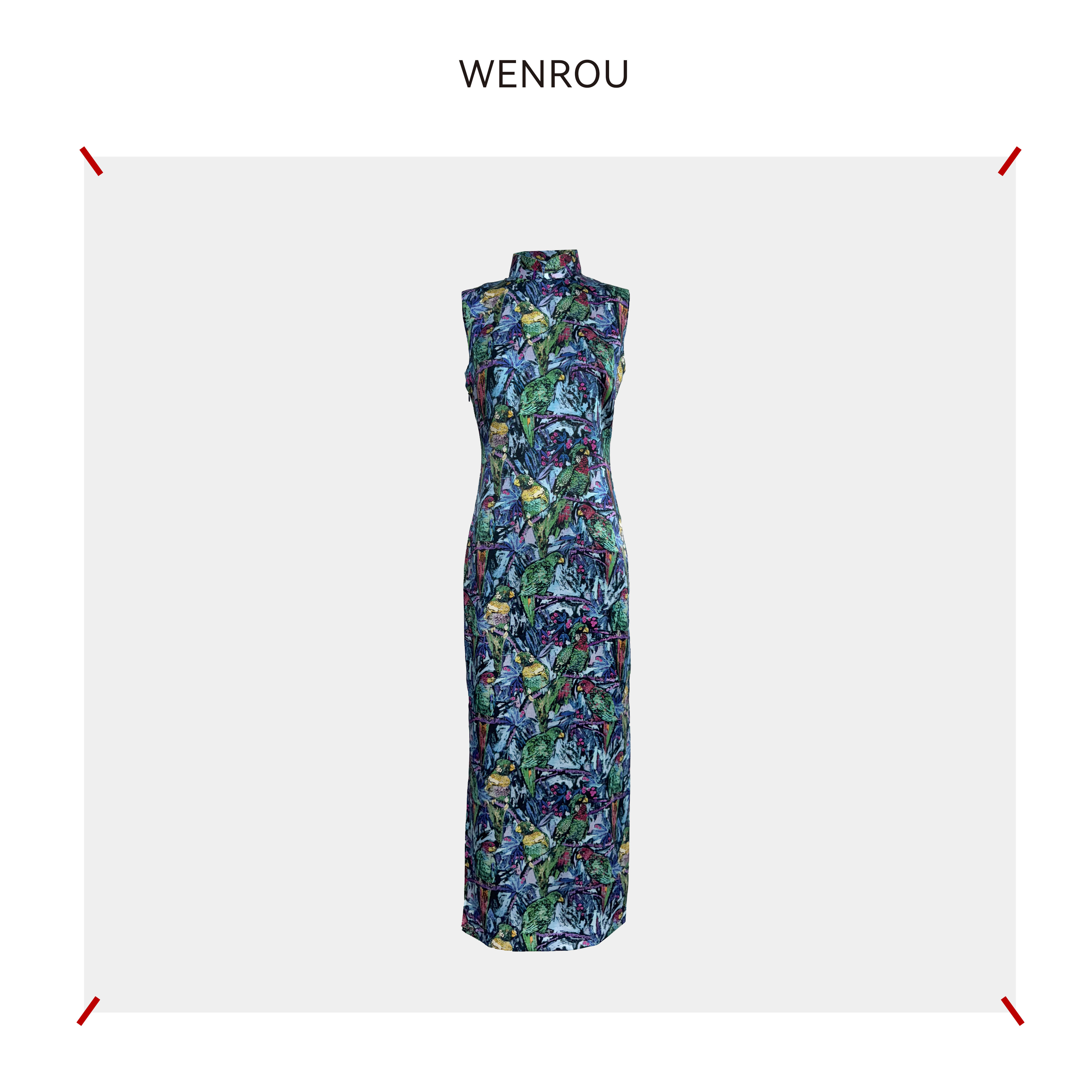 温柔自知 liberty 意大利进口真丝 手工古法旗袍QP938