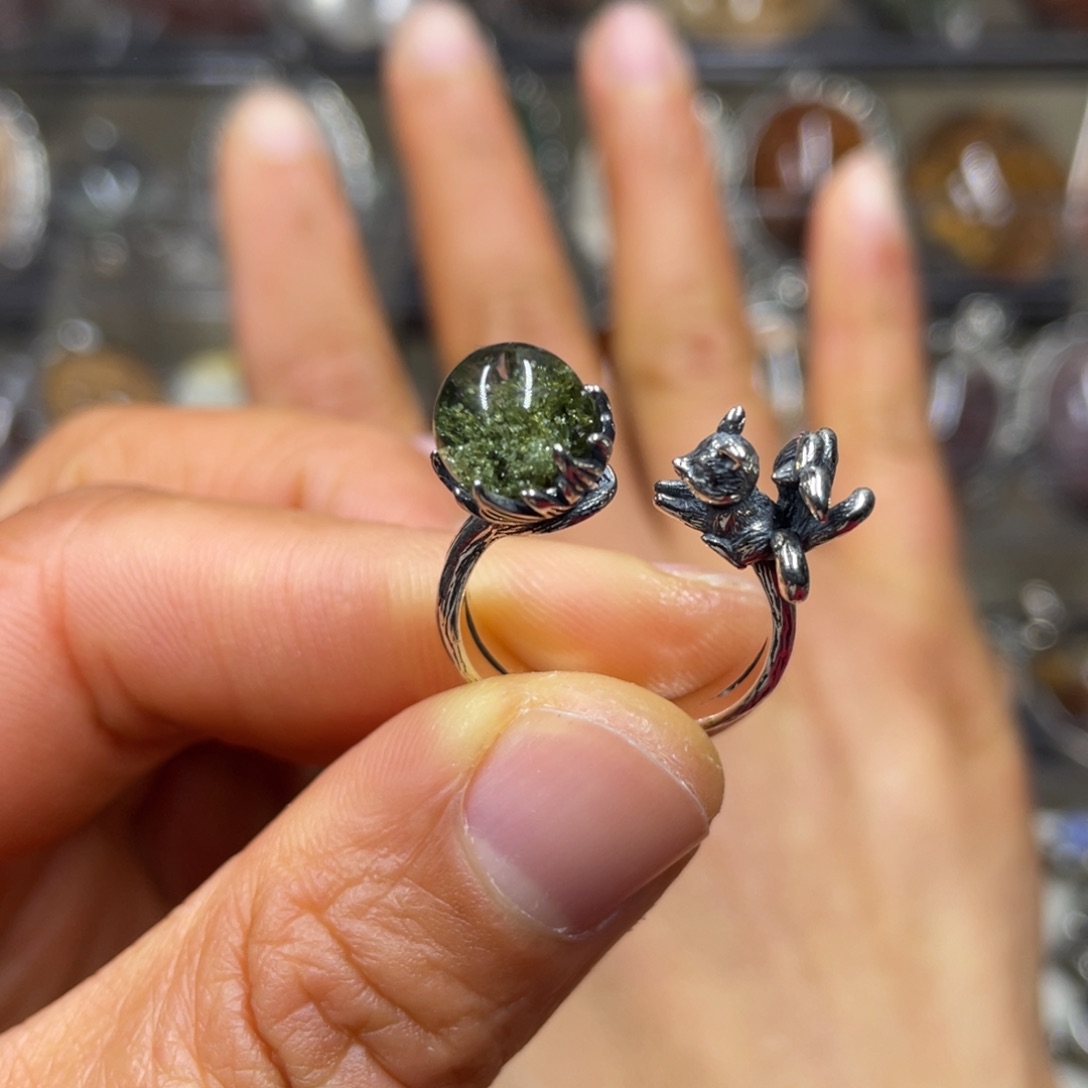 【闪购商品】水晶珠宝半成品银S925镶嵌戒指