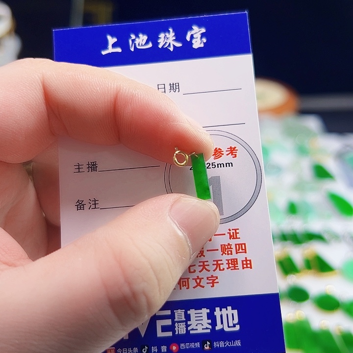 颈饰18K金镶嵌翡翠翡翠