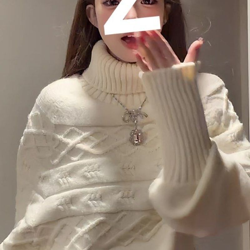 （老五专属）白色麻花纹毛衣女2025秋冬百搭慵懒风绞花针织衫加厚上