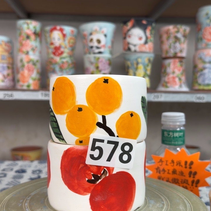 景德镇手绘多肉花盆