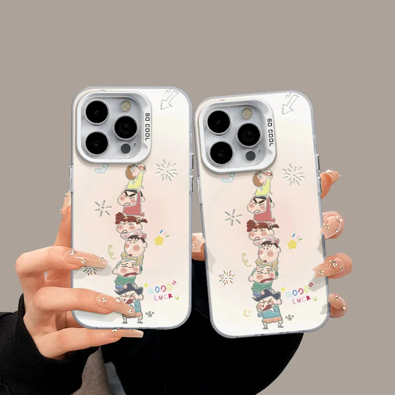 撞色元气堆叠小新适用苹果16手机壳iphone15华为小米vivo防14/13