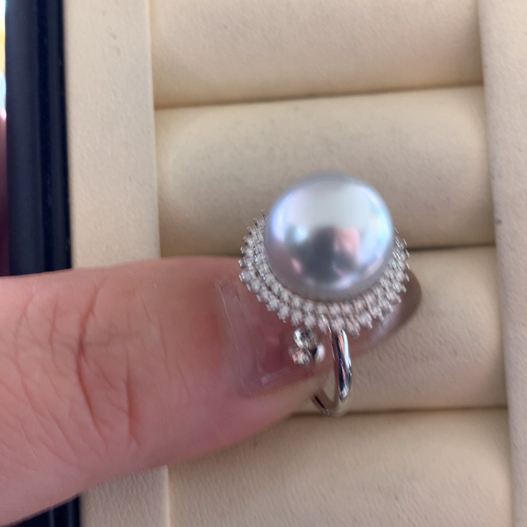 海水珍珠戒指银S925镶嵌