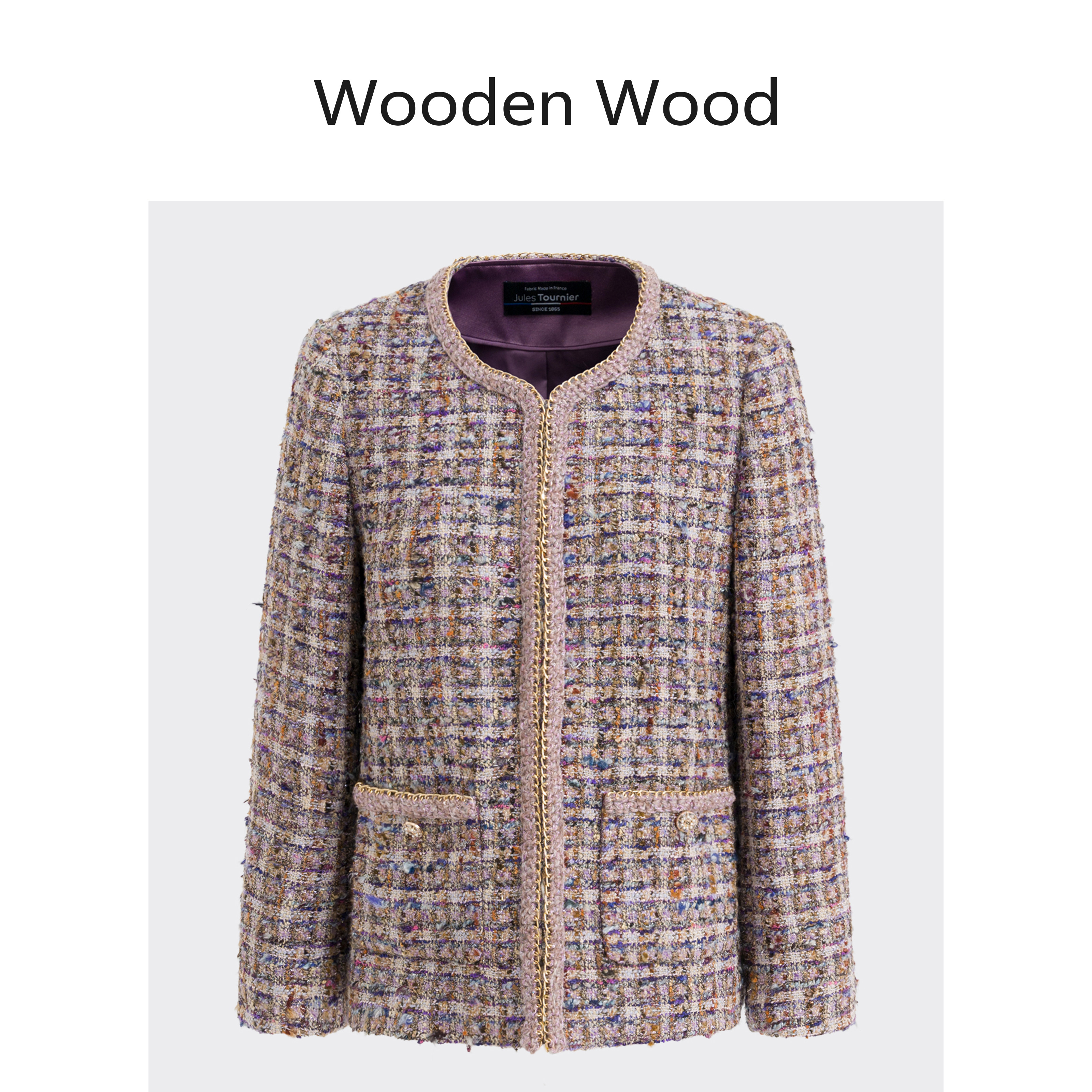 Wooden Wood“紫夜梦境”进口JULES TOURNIER 小香风外套W25CS337