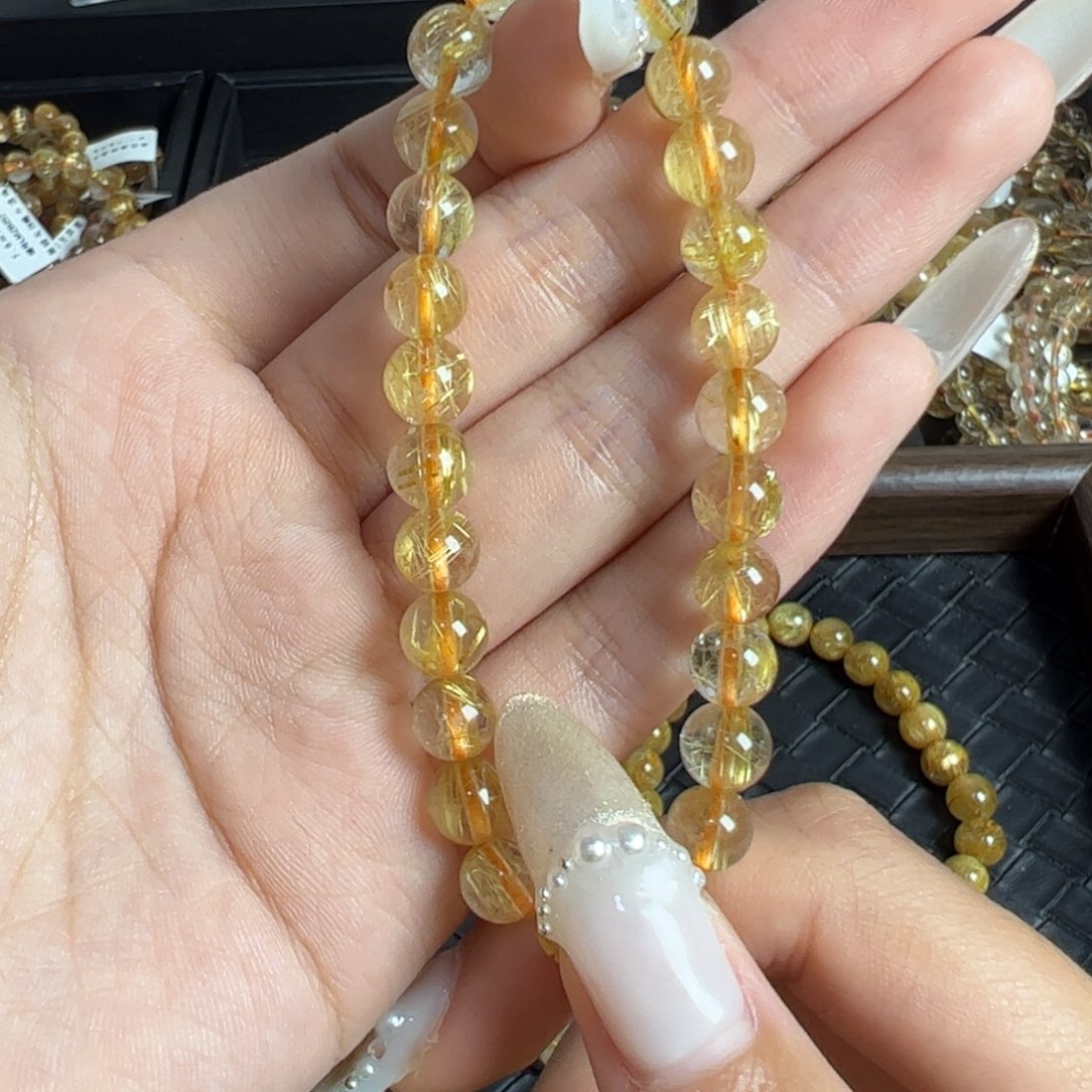 未镶嵌手链水晶天然金发晶