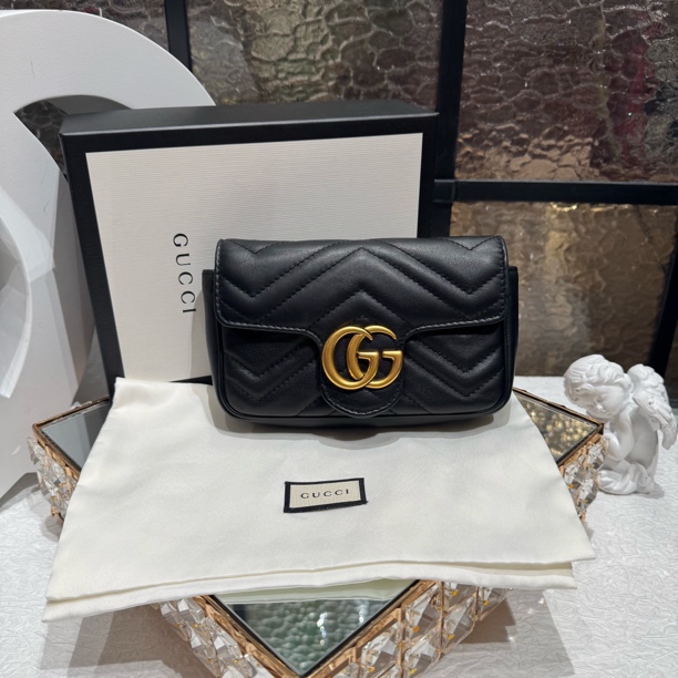 95新 GUCCI/古驰 Gucci黑金mini马蒙 25030045-02